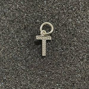 Pandora sterling silver cubic zirconia charm.